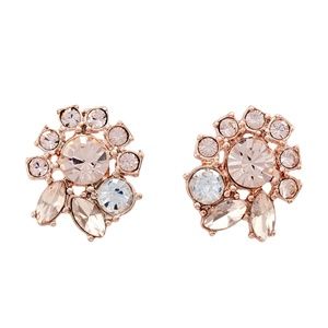 MARCHESA Earrings Rose Gold-tone Crystal Cluster LAST ONE!!